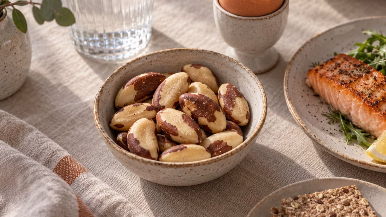 Brezilya cevizi, yumurta, somon ve tam tahıllı kraker: selenyum içeren besinler
